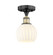Edison One Light Semi-Flush Mount in Black Antique Brass (405|616-1F-BAB-G1217-6WV)