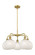 Ballston Five Light Chandelier in Brushed Brass (405|516-5CR-BB-G1216-8WM)