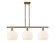 Ballston Three Light Island Pendant in Brushed Brass (405|516-3I-BB-G1217-10WV)