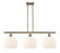 Ballston Three Light Island Pendant in Antique Brass (405|516-3I-AB-G1217-10WV)