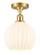 Ballston One Light Semi-Flush Mount in Satin Gold (405|516-1C-SG-G1217-8WV)