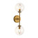 Cassia Two Light Wall Vanity in Aged Gold/Clear Glass (452|WV549220AGCL)