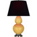 Double Gourd One Light Table Lamp in Sunset Yellow Glazed Ceramic w/Antique Silver (165|SU22K)