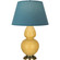 Double Gourd One Light Table Lamp in Sunset Yellow Glazed Ceramic w/Antique Natural Brass (165|SU20B)