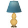 Small Double Gourd One Light Accent Lamp in Sunset Yellow Glazed Ceramic w/Antique Natural Brass (165|SU10B)
