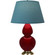Double Gourd One Light Table Lamp in Sangria Glazed Ceramic w/Antique Natural Brass (165|SA20B)