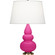 Small Triple Gourd One Light Accent Lamp in Razzle Rose Glazed Ceramic w/Antique Natural Brass (165|RZ30X)