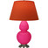 Double Gourd One Light Table Lamp in Razzle Rose Glazed Ceramic w/Antique Silver (165|RZ22T)