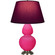 Double Gourd One Light Table Lamp in Razzle Rose Glazed Ceramic w/Antique Silver (165|RZ22P)