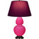 Double Gourd One Light Table Lamp in Razzle Rose Glazed Ceramic w/Deep Patina Bronze (165|RZ21P)