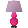 Double Gourd One Light Table Lamp in Razzle Rose Glazed Ceramic w/Deep Patina Bronze (165|RZ21L)