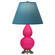 Small Double Gourd One Light Accent Lamp in Razzle Rose Glazed Ceramic w/Antique Silver (165|RZ12B)