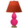 Small Double Gourd One Light Accent Lamp in Razzle Rose Glazed Ceramic w/Antique Natural Brass (165|RZ10T)