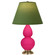 Small Double Gourd One Light Accent Lamp in Razzle Rose Glazed Ceramic w/Antique Natural Brass (165|RZ10G)