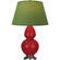 Double Gourd One Light Table Lamp in Ruby Red Glazed Ceramic w/Antique Silver (165|RR22G)
