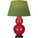 Double Gourd One Light Table Lamp in Ruby Red Glazed Ceramic w/Deep Patina Bronze (165|RR21G)