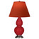 Small Double Gourd One Light Accent Lamp in Ruby Red Glazed Ceramic w/Antique Silver (165|RR12T)