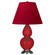 Small Double Gourd One Light Accent Lamp in Ruby Red Glazed Ceramic w/Antique Silver (165|RR12R)