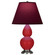 Small Double Gourd One Light Accent Lamp in Ruby Red Glazed Ceramic w/Antique Silver (165|RR12P)