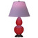 Small Double Gourd One Light Accent Lamp in Ruby Red Glazed Ceramic w/Deep Patina Bronze (165|RR11L)