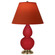 Small Double Gourd One Light Accent Lamp in Ruby Red Glazed Ceramic w/Antique Natural Brass (165|RR10T)