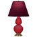 Small Double Gourd One Light Accent Lamp in Ruby Red Glazed Ceramic w/Antique Natural Brass (165|RR10P)