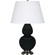 Double Gourd One Light Table Lamp in Obsidian Glazed Ceramic w/Antique Silver (165|OS22X)