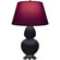 Double Gourd One Light Table Lamp in Obsidian Glazed Ceramic w/Antique Silver (165|OS22P)