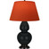 Double Gourd One Light Table Lamp in Obsidian Glazed Ceramic w/Deep Patina Bronze (165|OS21T)