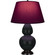 Double Gourd One Light Table Lamp in Obsidian Glazed Ceramic w/Deep Patina Bronze (165|OS21P)