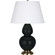 Double Gourd One Light Table Lamp in Obsidian Glazed Ceramic w/Antique Natural Brass (165|OS20X)
