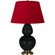 Double Gourd One Light Table Lamp in Obsidian Glazed Ceramic w/Antique Natural Brass (165|OS20R)