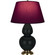 Double Gourd One Light Table Lamp in Obsidian Glazed Ceramic w/Antique Natural Brass (165|OS20P)