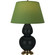Double Gourd One Light Table Lamp in Obsidian Glazed Ceramic w/Antique Natural Brass (165|OS20G)