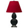 Small Double Gourd One Light Accent Lamp in Obsidian Glazed Ceramic w/Antique Silver (165|OS12R)