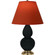Small Double Gourd One Light Accent Lamp in Obsidian Glazed Ceramic w/Antique Natural Brass (165|OS10T)