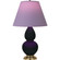 Small Double Gourd One Light Accent Lamp in Obsidian Glazed Ceramic w/Antique Natural Brass (165|OS10L)