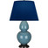 Double Gourd One Light Table Lamp in Steel Blue Glazed Ceramic w/Deep Patina Bronze (165|OB21N)
