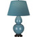 Double Gourd One Light Table Lamp in Steel Blue Glazed Ceramic w/Deep Patina Bronze (165|OB21B)