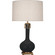 Athena One Light Table Lamp in Matte Obsidian Glazed Ceramic w/Aged Brass (165|MOS92)