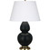 Double Gourd One Light Table Lamp in Matte Obsidian Glazed Ceramic w/Antique Natural Brass (165|MOS55)