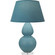 Double Gourd One Light Table Lamp in Matte Steel Blue Glazed Ceramic w/Lucite (165|MOB62B)
