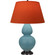 Double Gourd One Light Table Lamp in Matte Steel Blue Glazed Ceramic w/Deep Patina Bronze (165|MOB57T)