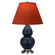 Small Double Gourd One Light Accent Lamp in Matte Midnight Blue Glazed Ceramic w/Antique Silver (165|MMB52T)