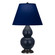 Small Double Gourd One Light Accent Lamp in Matte Midnight Blue Glazed Ceramic w/Deep Patina Bronze (165|MMB51N)