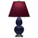 Small Double Gourd One Light Accent Lamp in Midnight Blue Glazed Ceramic w/Antique Silver (165|MB12P)