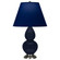 Small Double Gourd One Light Accent Lamp in Midnight Blue Glazed Ceramic w/Antique Silver (165|MB12N)