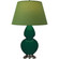 Double Gourd One Light Table Lamp in Jungle Glazed Ceramic w/Antique Silver (165|JU22G)