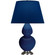 Double Gourd One Light Table Lamp in Cobalt Glazed Ceramic w/Antique Silver (165|CT22N)