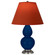 Small Double Gourd One Light Accent Lamp in Cobalt Glazed Ceramic w/Antique Silver (165|CT12T)